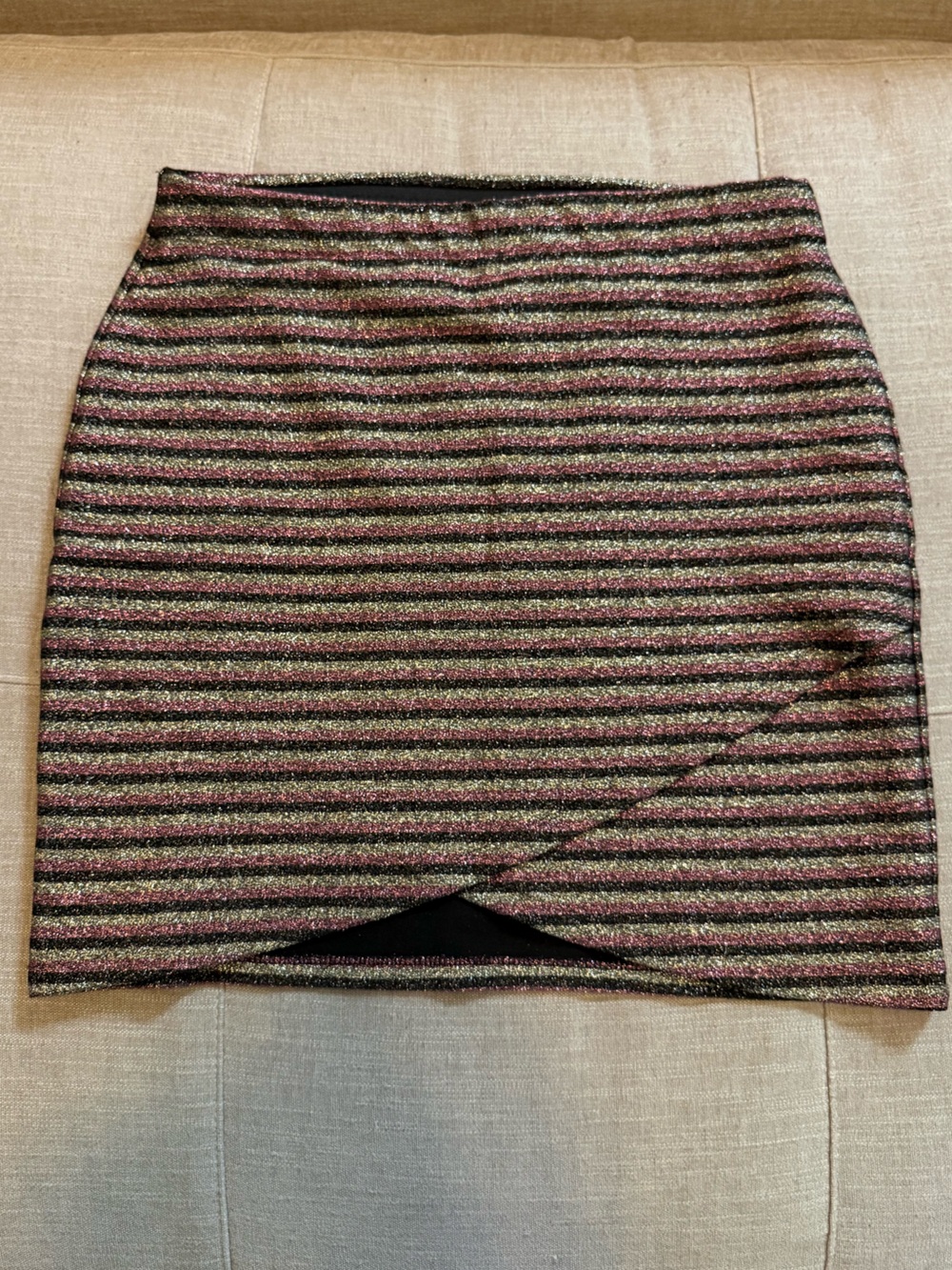 Sezane glitter stripe tulip miniskirt | L